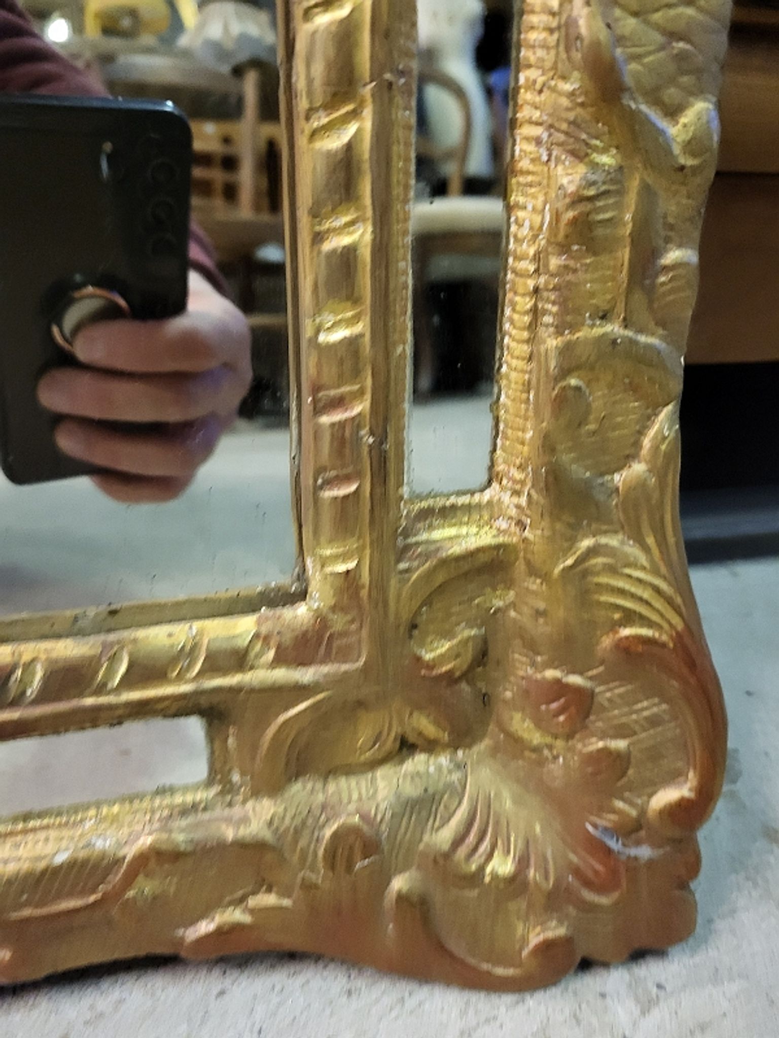 Wooden mirror dora parcloses of the XIXth n35