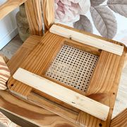 Ensemble de 4 chaises en bois et cannage - années 1960-70