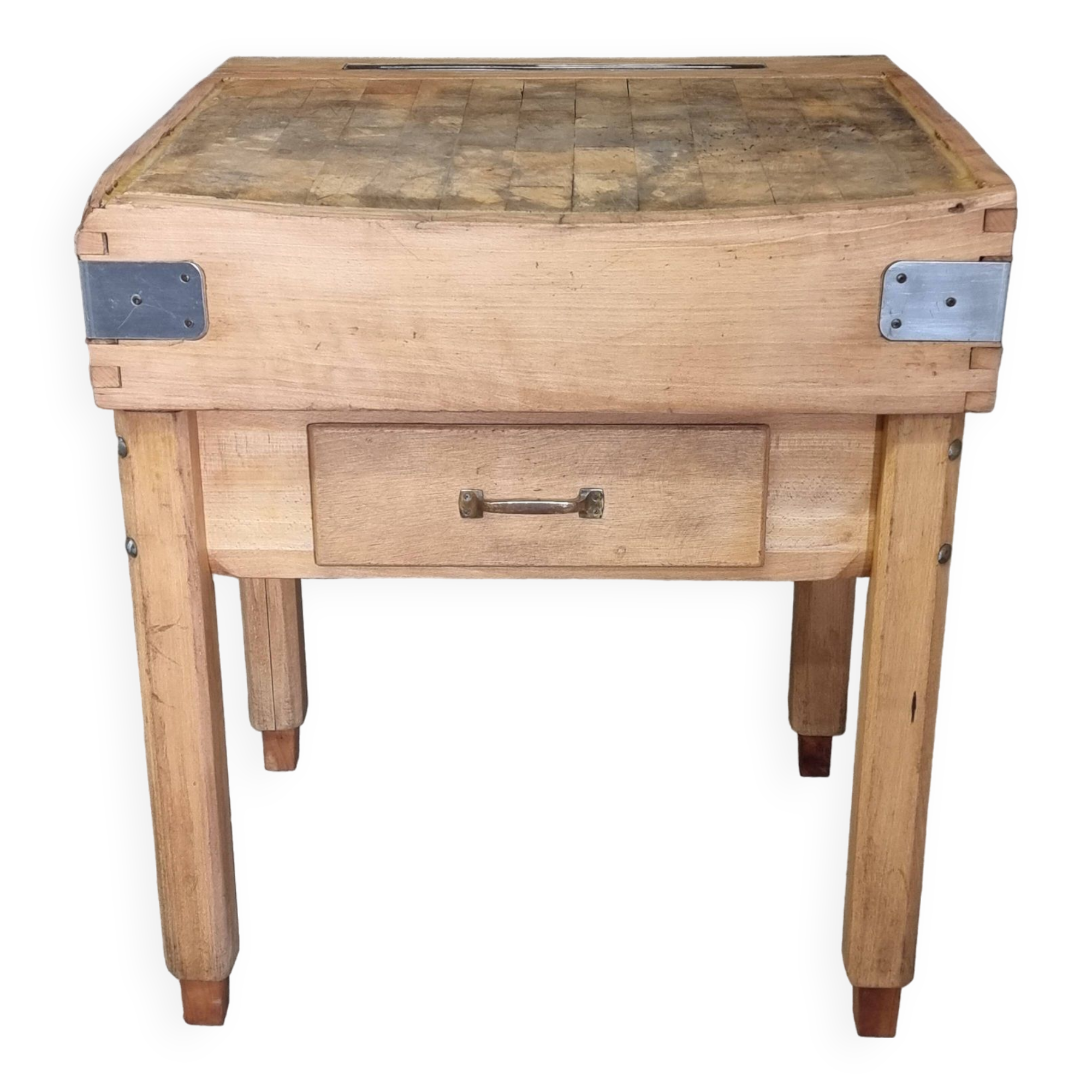 Vintage chopping block butcher table kitchen island
