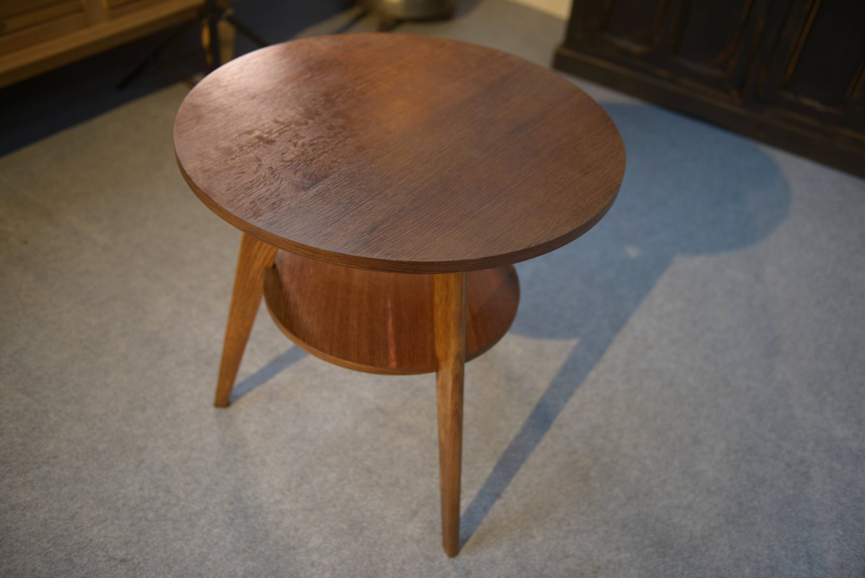 1960s oak pedestal table