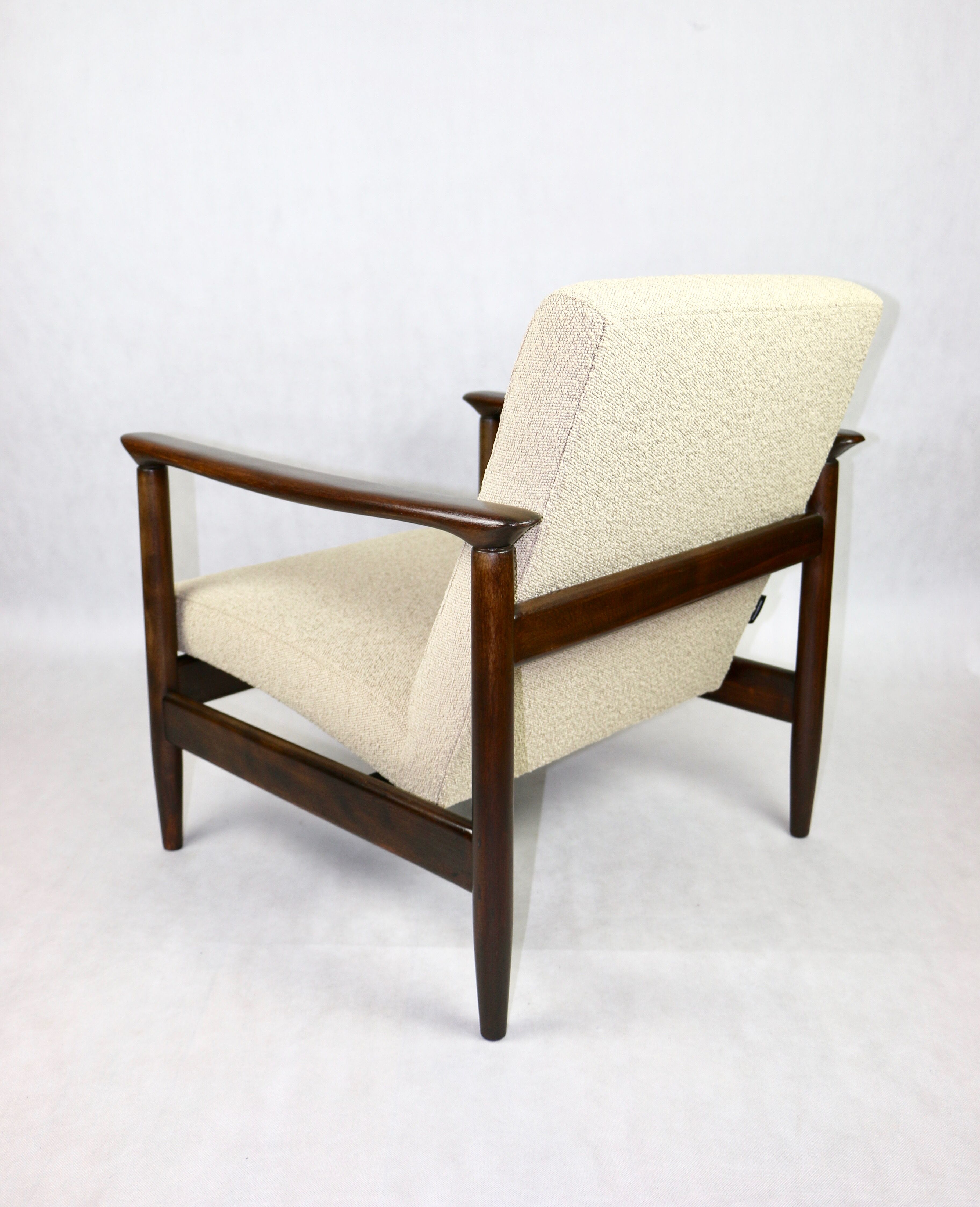Beige boucle armchair , 1970s