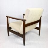Beige boucle armchair , 1970s