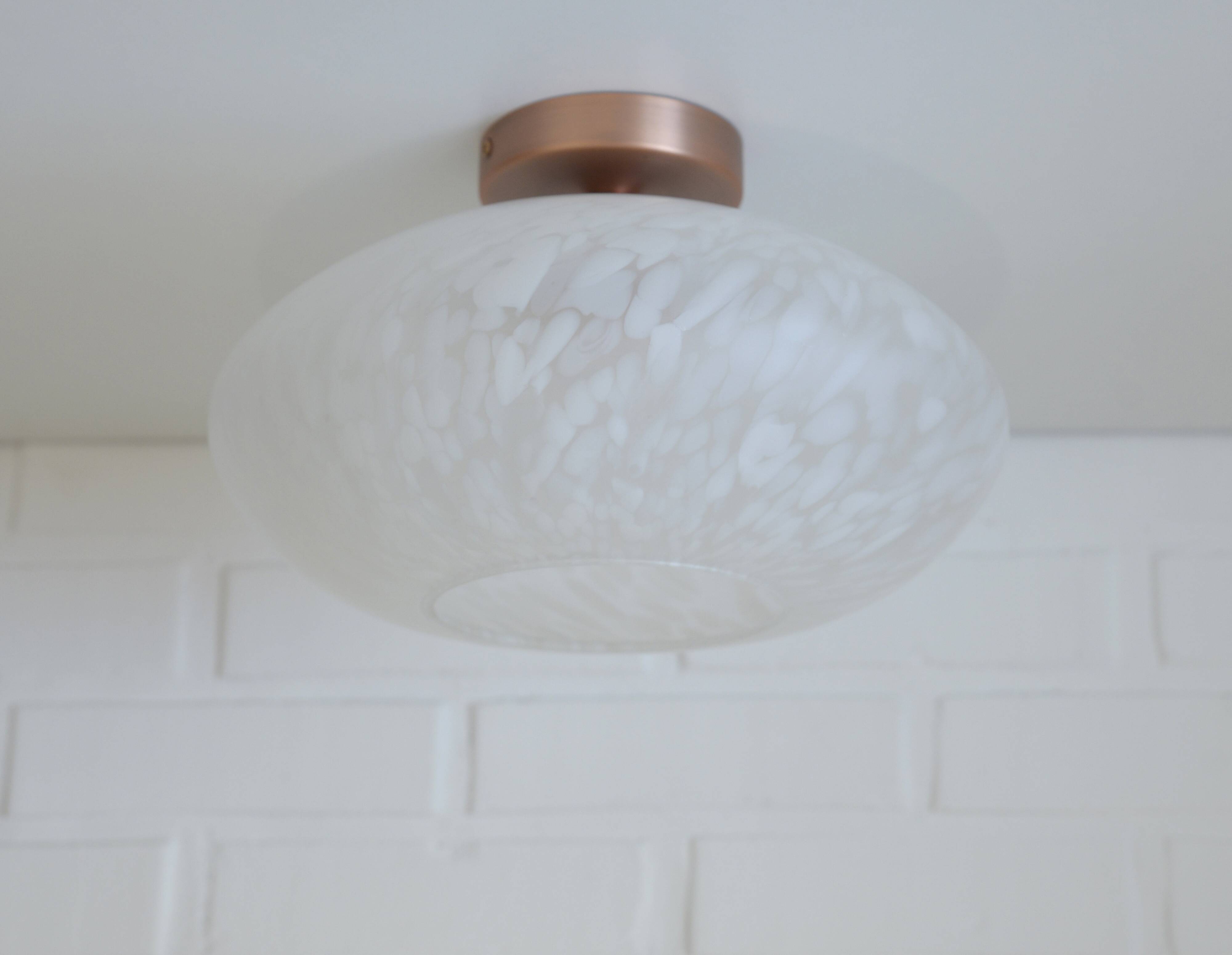 Vintage Murano Glass Sconce Lamp / Unique Light Fixture / Semi Flush Mount