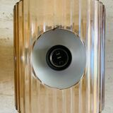 Set of 3 vintage wall lamps in smoked plexiglass, circa 1970's