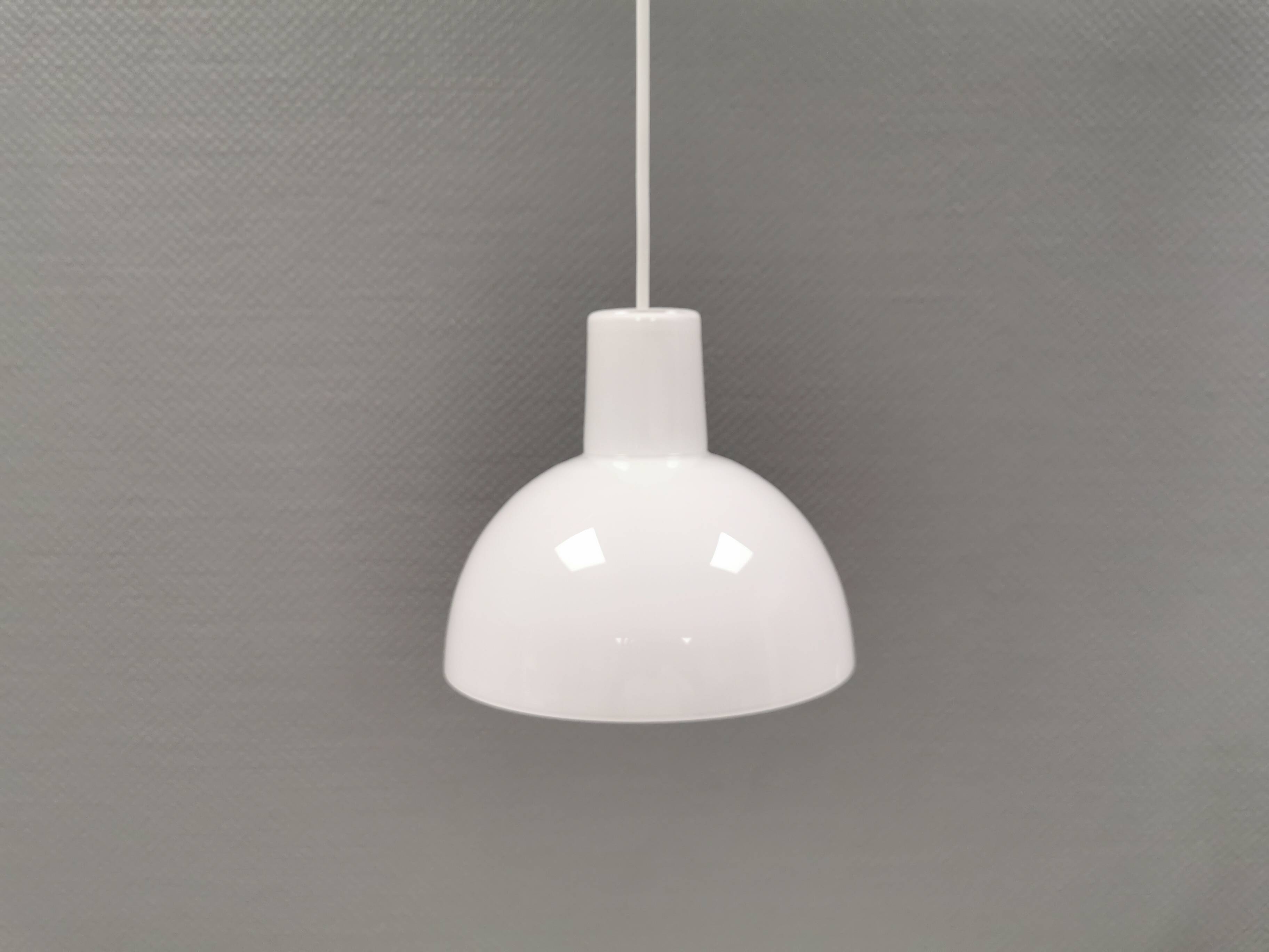 Hanging lamp produced at Holmegaard glass factory for Royal Copenhagen