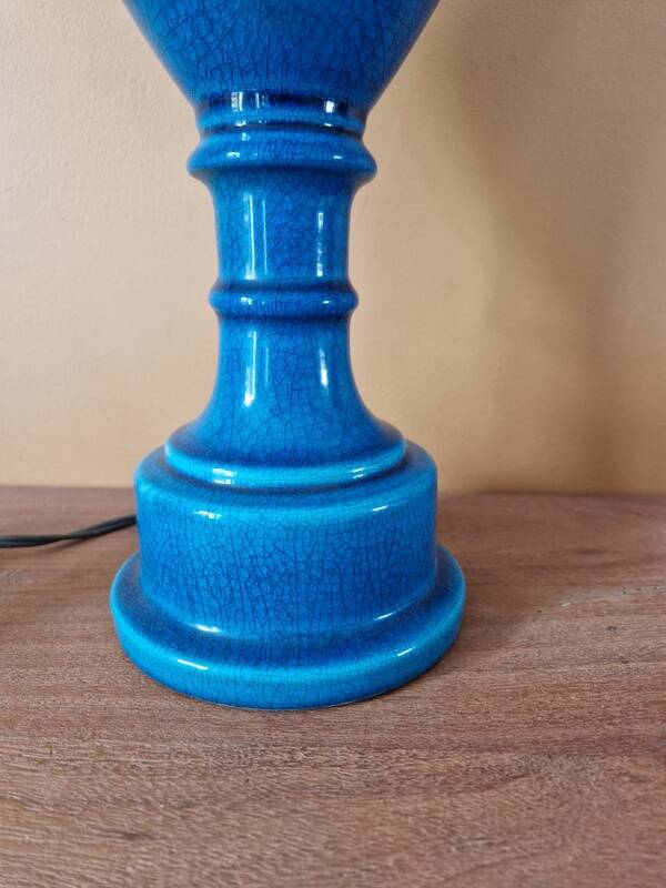 Pol Chambost (1906-1983) - Lamp base in blue crackled ceramic