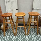Set of 3 wooden bar stools