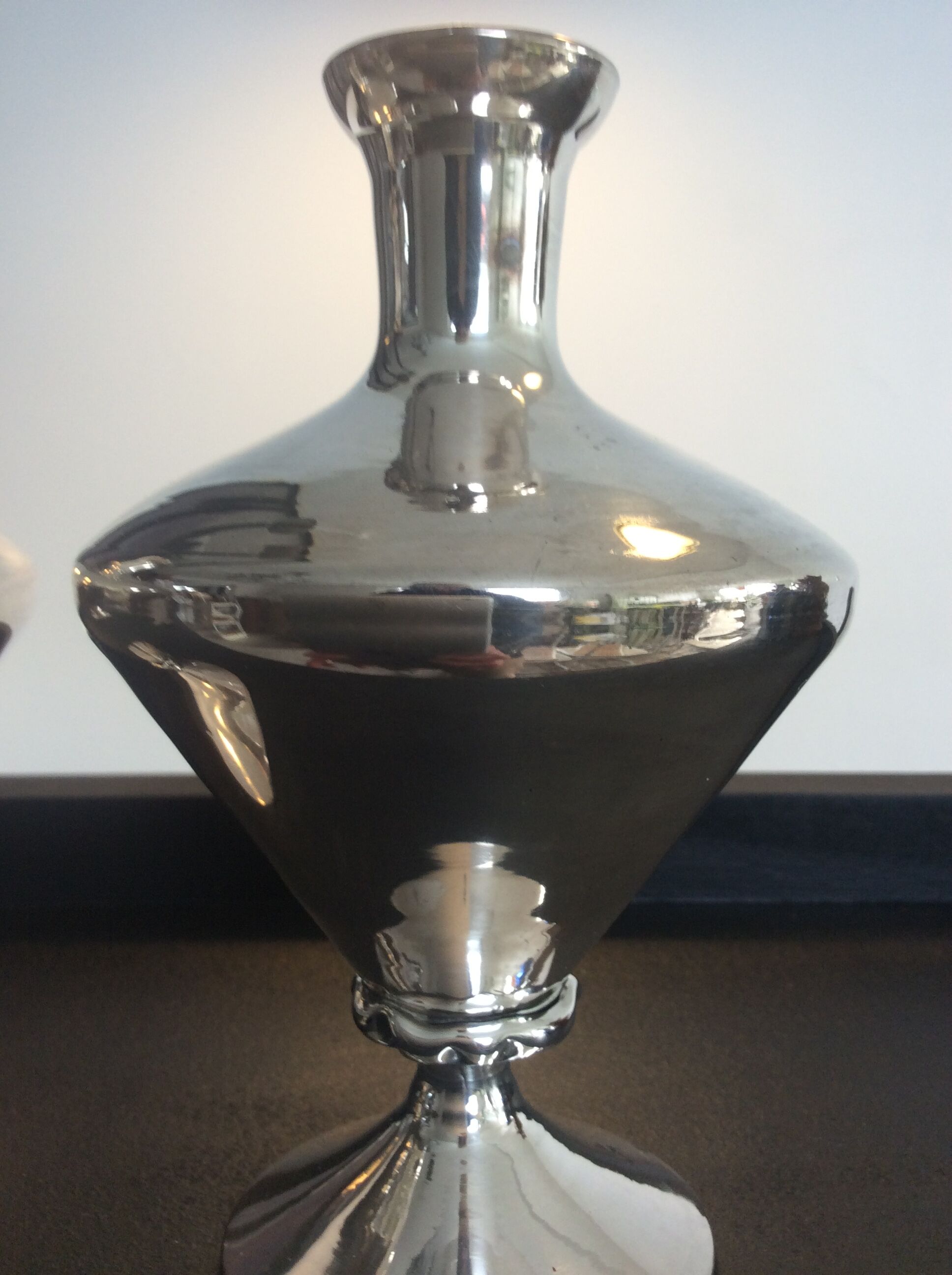 Pair of antique vases in mercurized eglomerized glass