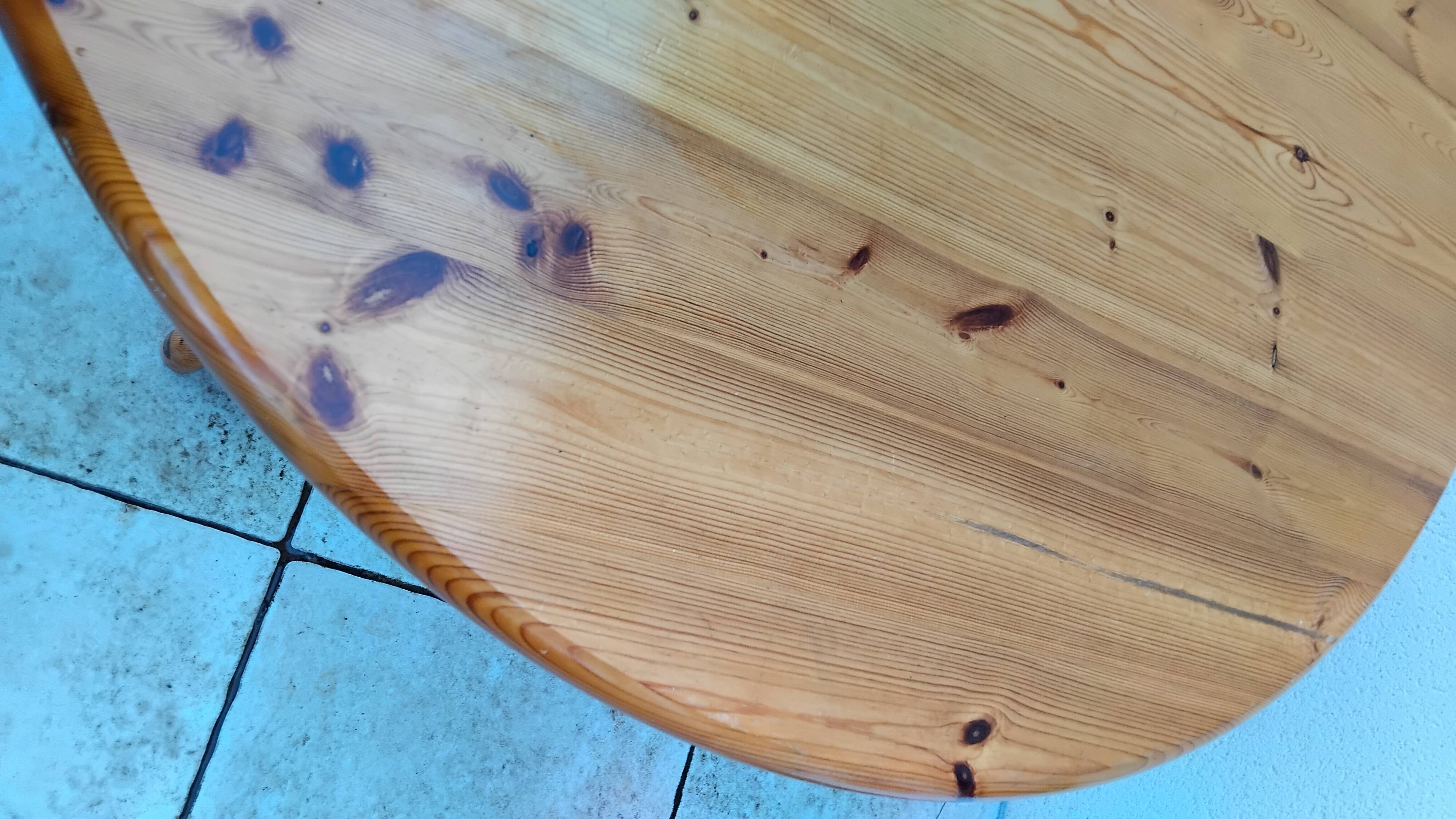 Vintage pine dining table from the 1970s in the style of Rainer Daumiller.