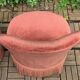 Pair of vintage pink velvet toad armchairs 1960