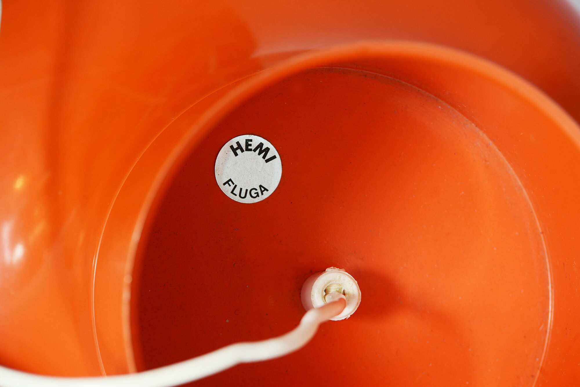 Orange pendant light "Fluga" by Hemi Sweden 1970s