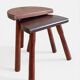 Antic Rustic Wabisabi Tripod Wooden Stools/ Accent Tables, France, Early 20th-C.