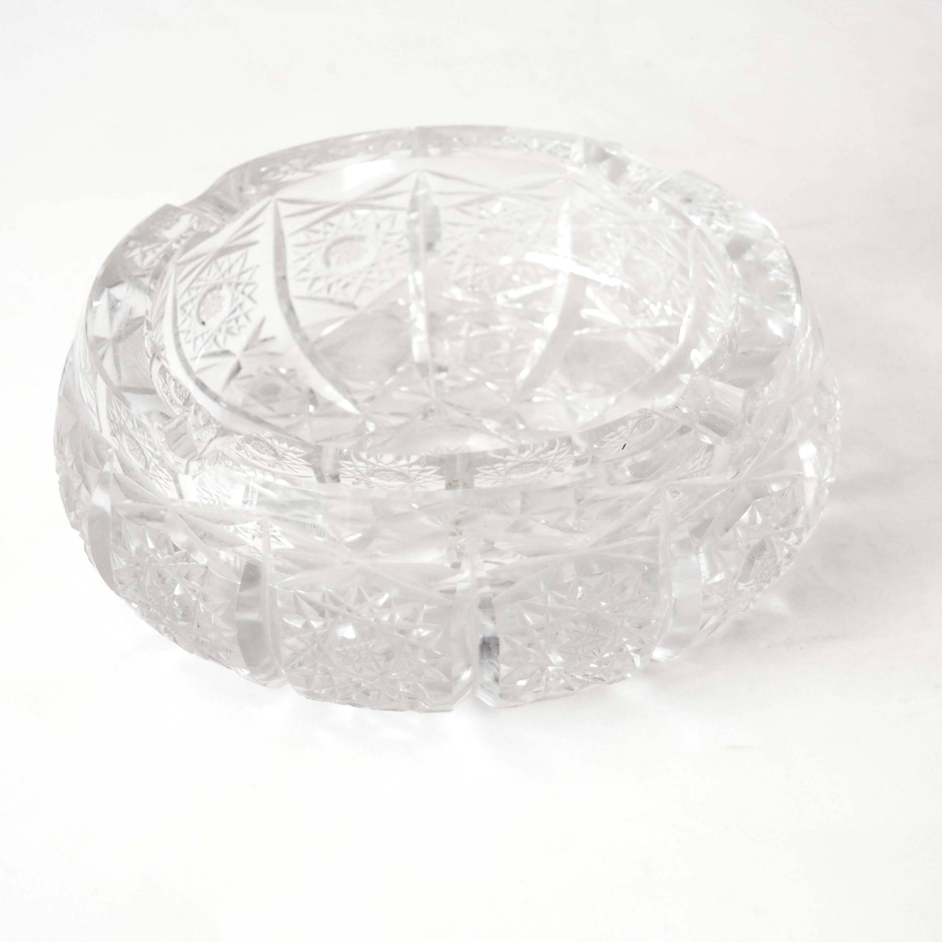 Cut crystal ashtray