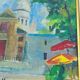 Huile sur toile de Gino Milani "vue sur la basilique du sacré cœur à Montmartre"