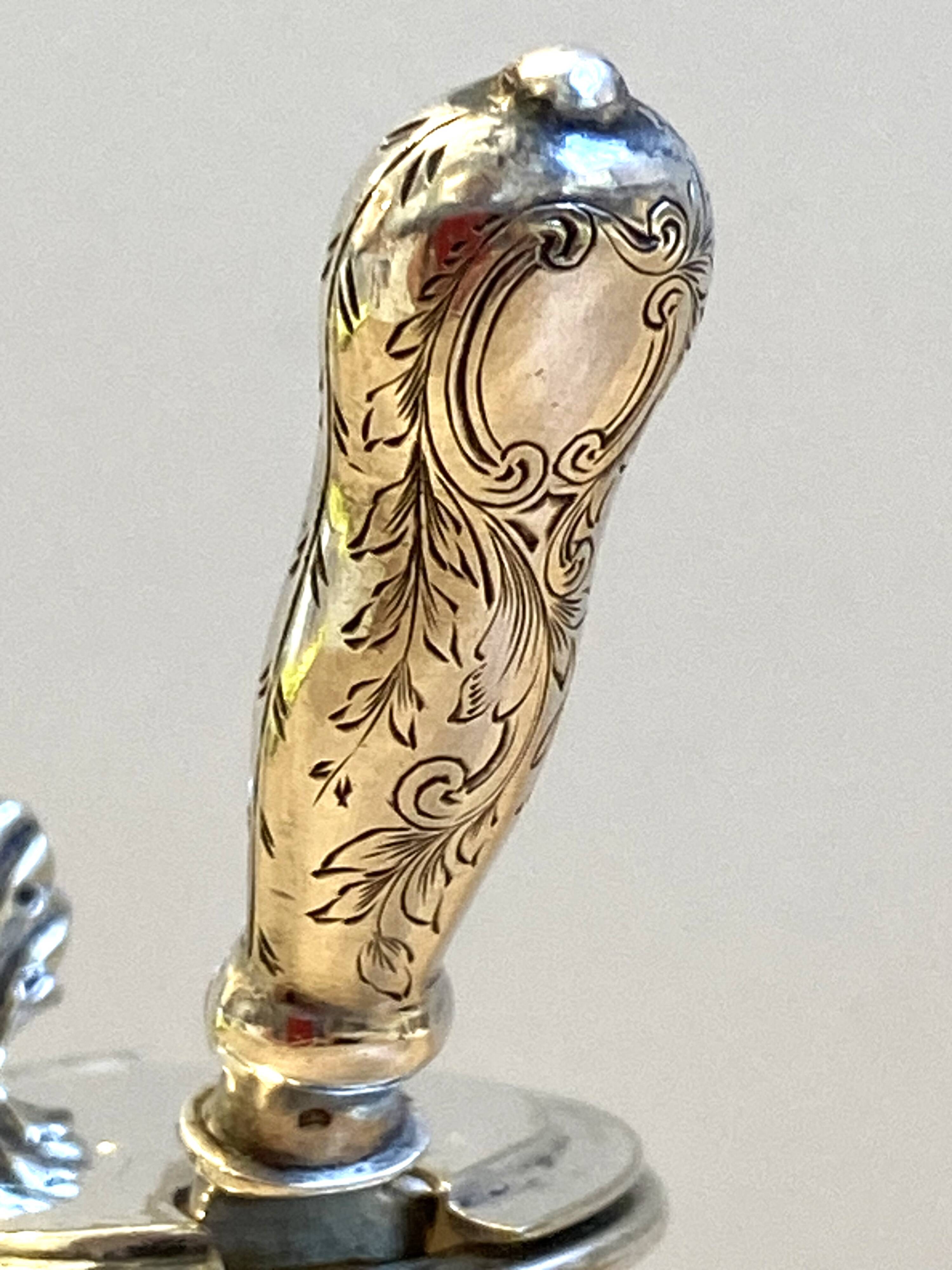 Antique Silver Metal Crystal Mustard Pot + Crystal & Silver Spoon Hallmarked