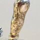 Antique Silver Metal Crystal Mustard Pot + Crystal & Silver Spoon Hallmarked