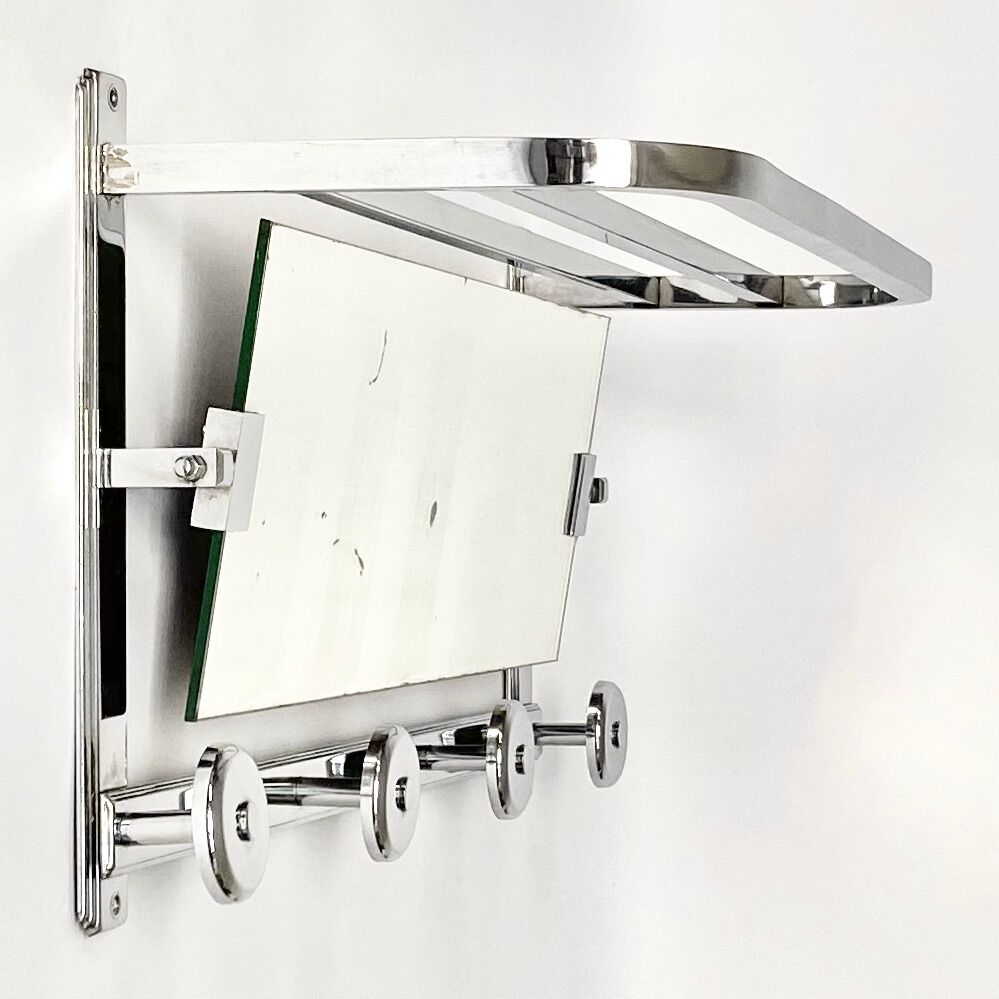 Art deco mirror coat rack