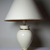 Ivory crackled earthenware lamp, attributed to Le Dauphin, 1980s-90s.