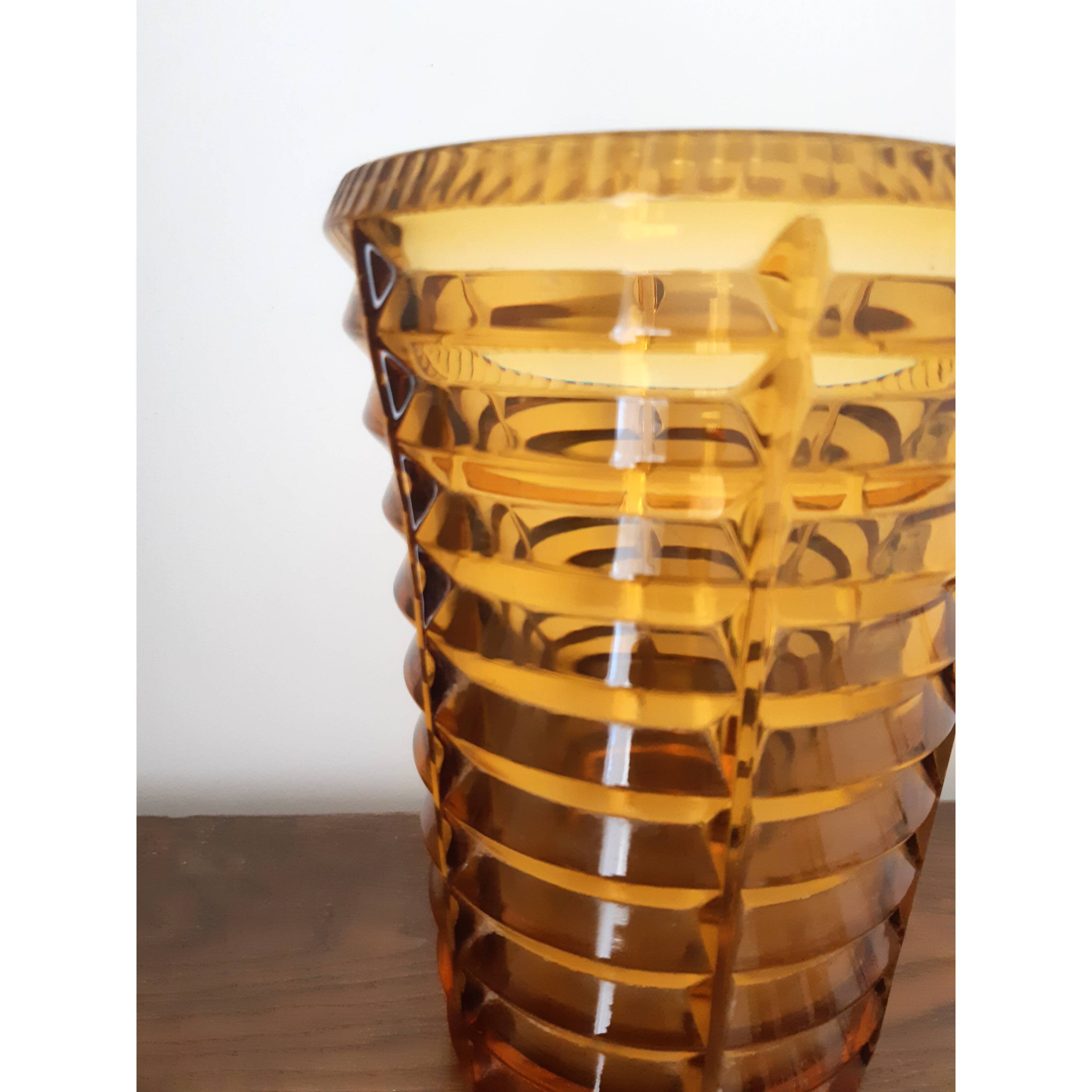 Vintage amber glass vase