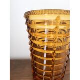 Vintage amber glass vase