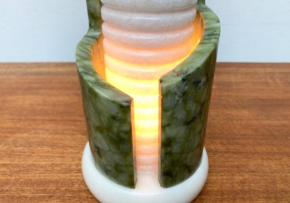 Postmodern stone table lamp, 1980s