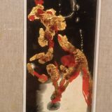 Abstract painting of a horse - gold leaf and enamel - Kocevar, 1970s