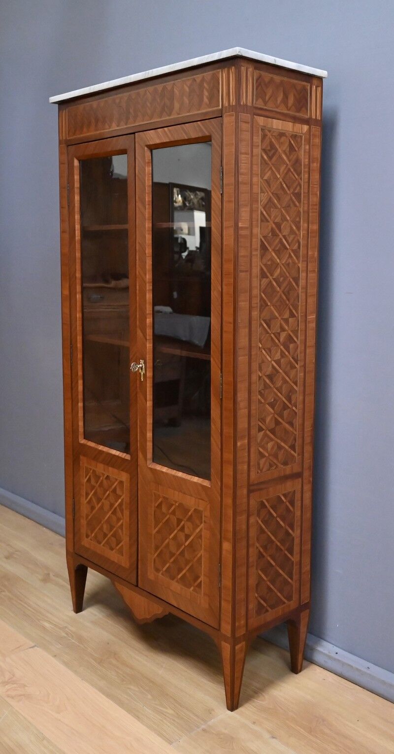 Small marquetry library, Louis XVI style – early 20th century
