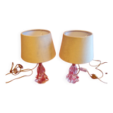 Pair of crystal lamps (attributed to Baccarat)