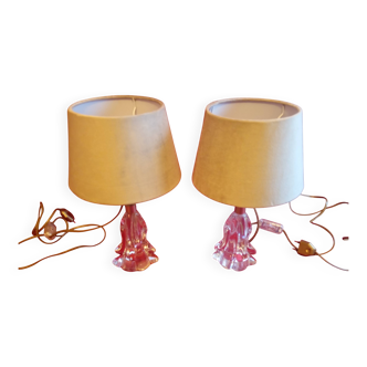 Pair of crystal lamps (attributed to Baccarat)