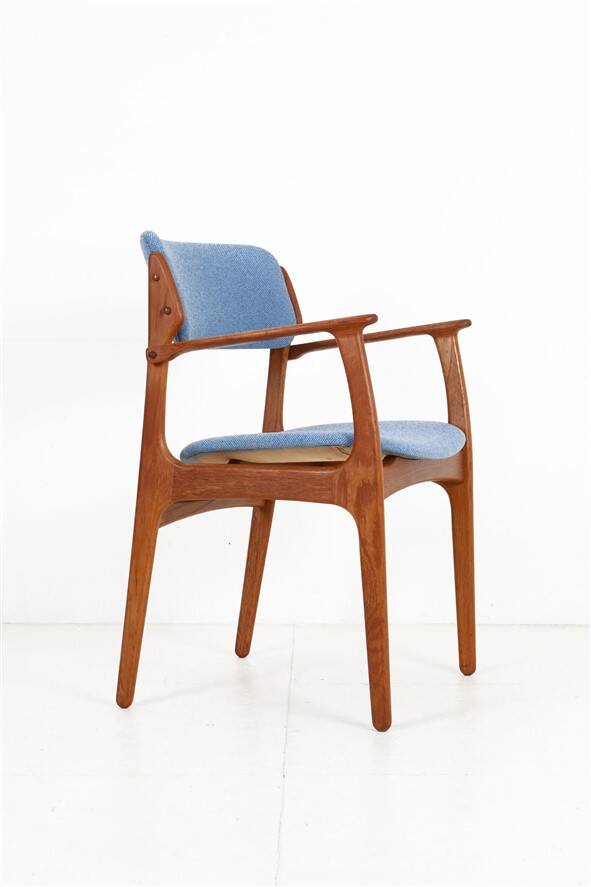 Newly upholstered O.D. Møbler / Erik Buck “Type 50” armchair / teak / mid-century / Danish modern design / Erik Buch