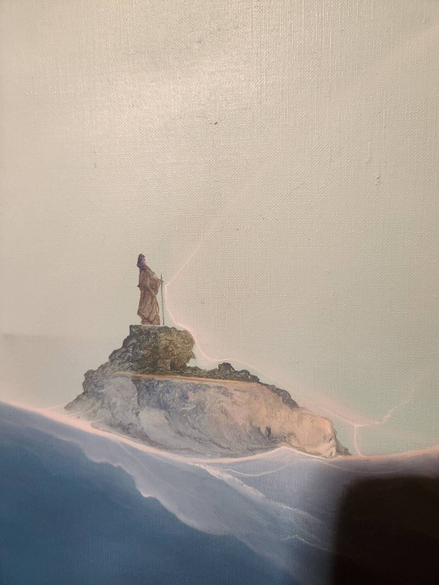 Large dreamlike oil painting on canvas by Jean Guy Berlanger