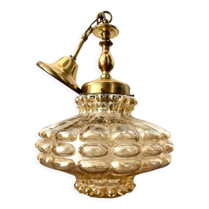 Lustre en verre à bulles doré
