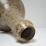 Vase soliflore pansu grès pyrité signé