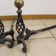 Paire de chenets en fer et bronze moderniste