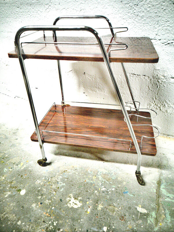 Vintage trolley bar with wheels