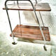 Vintage trolley bar with wheels