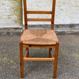 Scandinavian chair in solid oak with straw, 90cm