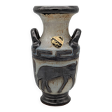 Roger Guérin (Bouffioulx) - Art Deco Vase Salt Glaze - Antelope Decor - 1930