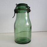 Old green glass jar, "DURFOR"