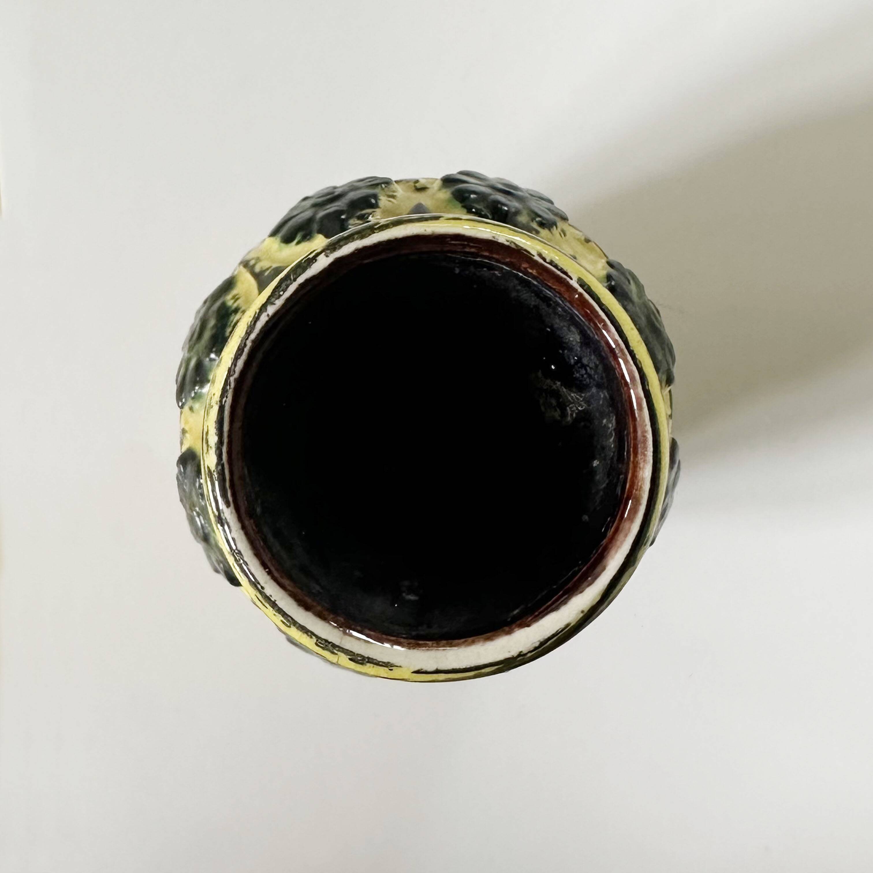 Vintage BAY KERAMIK vase model 76 20 – yellow green – West Germany