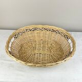 Oval wicker basket beige color