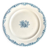 Plat rond Emile Bourgeois en terre de fer bleue
