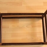 Side table made of bamboo and glass, vintage from the 1970s