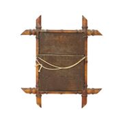 Antique Wooden Faux Bamboo Mirror France 45x39cm
