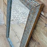 Ancien miroir Art nouveau en teck birman