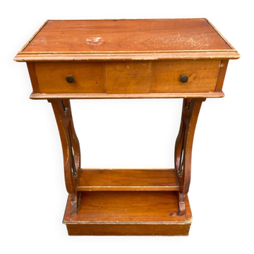 Console d'Entrée Vintage en bois Pieds Lyre — Style Empire Directoire 1960