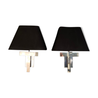 Pair of Lumica wall lamps, Italy, 1970s