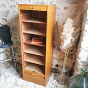 Vintage office furniture, filing cabinet with curtains, 1960s