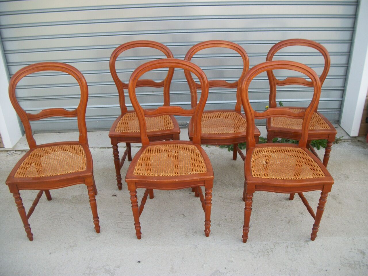 Série de 6 chaises cannées