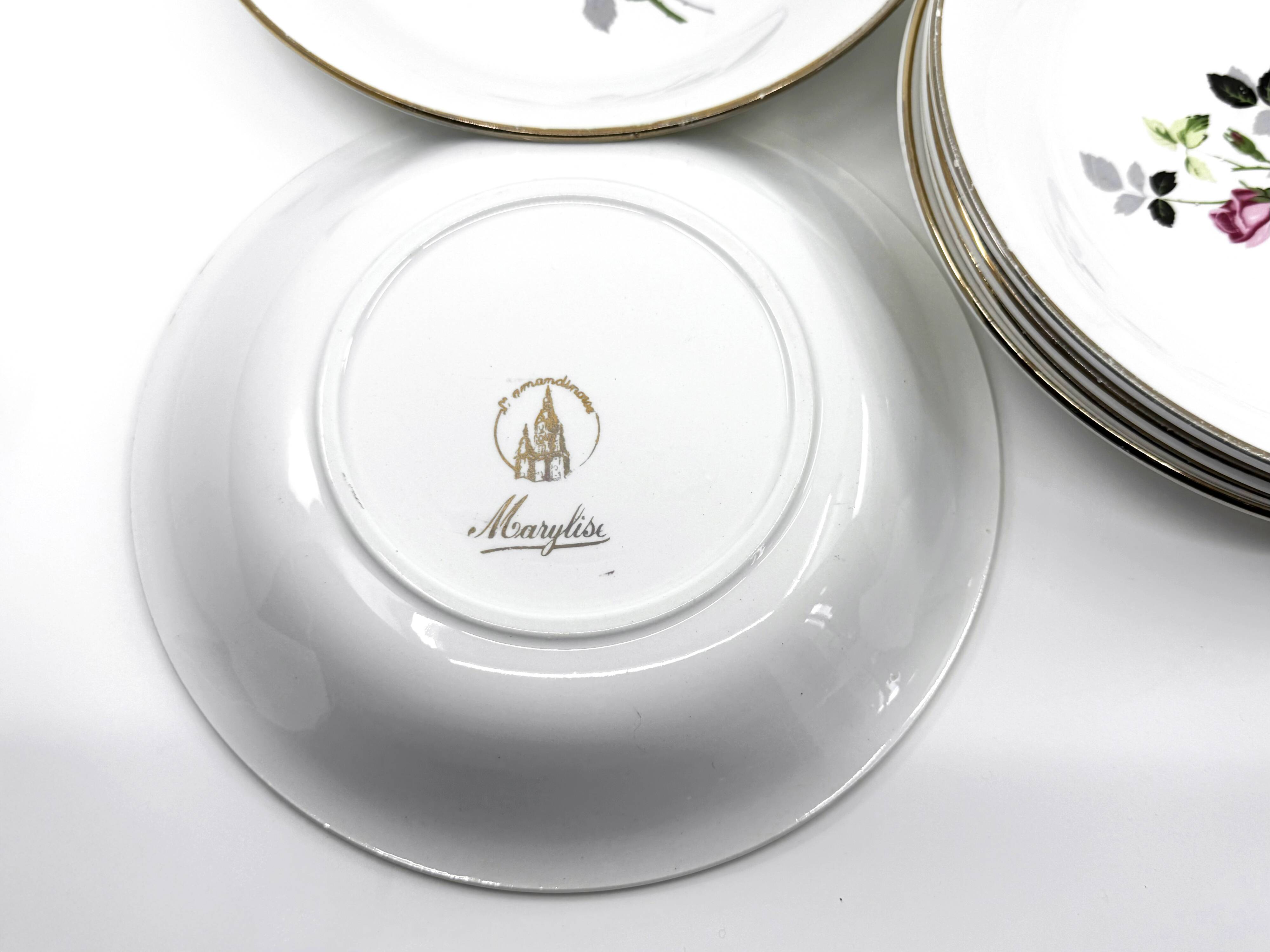 6 earthenware soup plates • L'Amandinoise • Circa 1950